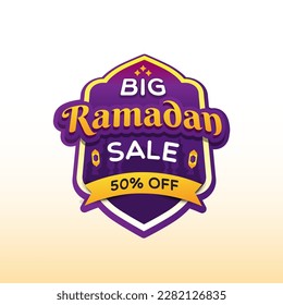 Ramadan big sale special discount up to 50% tag label illustration template design