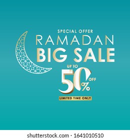 Ramadan Big Sale Special Offer up to 50% off Limited Time Only Vector Template Design Illustration