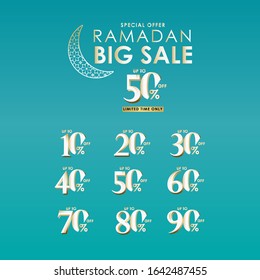 Ramadan Big Sale Special Offer Limited Time Only Vector Template Design Illustration