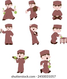 Ramadan Boy Character Illustration Pack