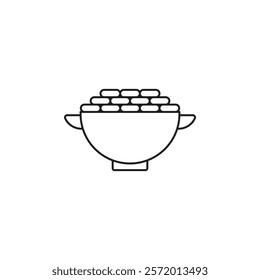 Ramadan breakfast icon in liner stroke style