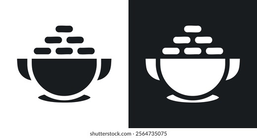 Ramadan breakfast icons in flat syle
