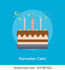 Ramadan  cake flat icon design 