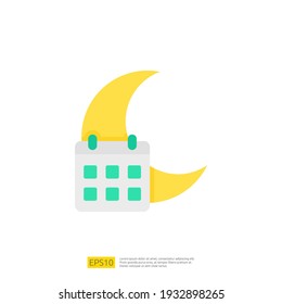 ramadan calendar date icon for Muslim and Ramadan theme concept. Vector illustration