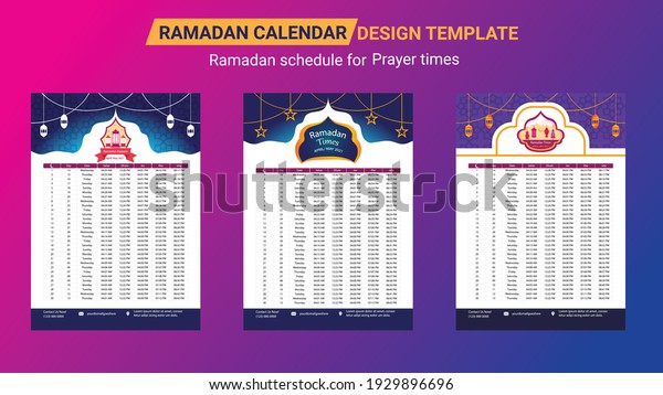 Ramadan Calendar Design Template Islamic Calendar Stock Vector (Royalty ...