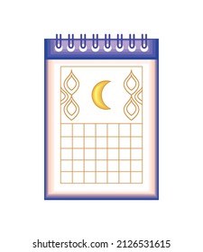 ramadan calendar flat icon isolated