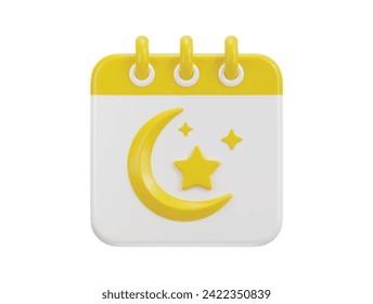 Ramadan calendar icon 3d rendering vector illustration