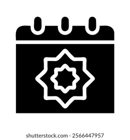 Ramadan calendar icon. Concept of fasting, prayer, and Islamic holy month.