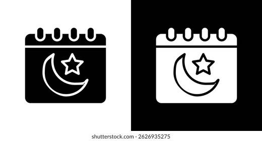Concepto de icono de calendario de Ramadán, Ilustración vectorial