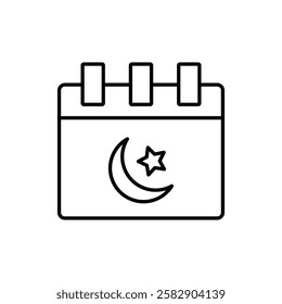 Ramadan Calendar Icon Flat fill set collection