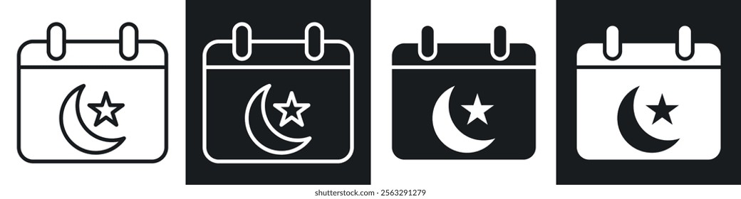 Ramadan calendar icon pack for app and website ui designs.
