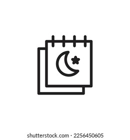 ramadan calendar icon, Ramadan calendar simple flat icon vector illustration