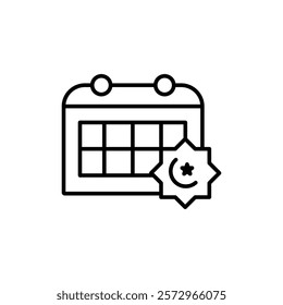 Ramadan Calendar Icon simple vector symbol