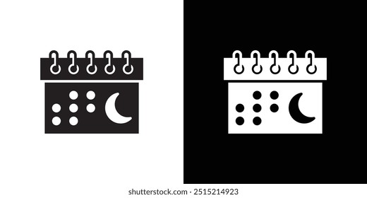 Ramadan Calendar Icon Thin line flat illustration