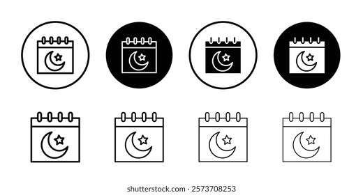 Ramadan Calendar Icon Thin line art isolated