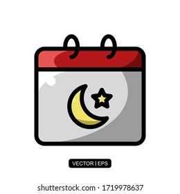 Ramadan Calendar icon vector illustration logo template for many purpose. Isolated on white background.