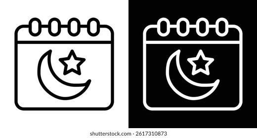 Ramadan calendar icon vector for web and mobile app. Symbol isolated.