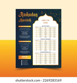 Ramadan calendar iftar schedule template
