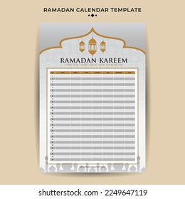 Ramadan calendar with iftar time schedule table