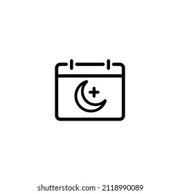 Ramadan calendar outline icon vector illustration