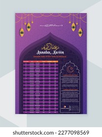 ramadan calendar template - ramadan schedule design - islamic calendar design  -ramadan calendar - ramadan iftar time- realistic ramadan calendar 