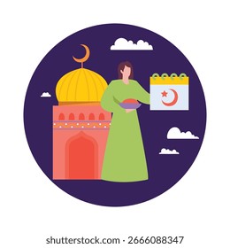 Ilustración vectorial del calendario de Ramadán que puede editar o modificar fácilmente
