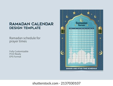 Ramadan calender design vector tempalate.