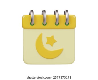 Ramadan calender icon 3d render illustration