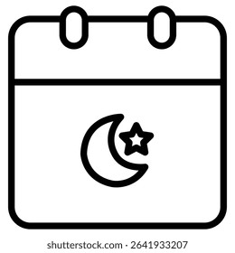 Ramadan Calender icon Thin line vector design
