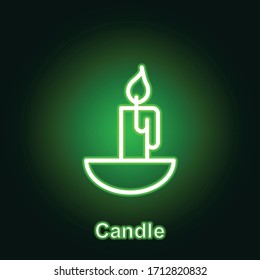Ramadan candle outline neon icon. Element of Ramadan day illustration icon. Signs and symbols can be used for web, logo, mobile app, UI, UX