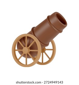 Cañón de Ramadán para anuncios de Iftar. Vector aislado 3D pistola de Grande calibre para las escenas. Arma cultural y festiva para cerrar a larga distancia. Festiva y celebraciones durante el mes sagrado