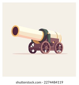 Ramadan Cannon in illustration style, isolated on white background