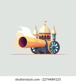 Ramadan Cannon in islamic design, illustration background