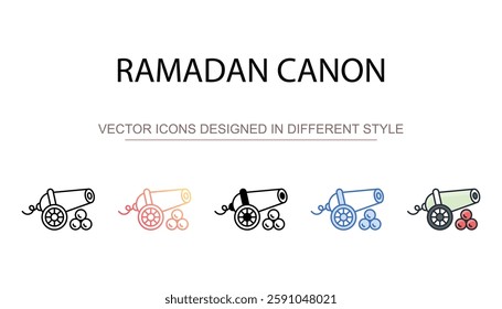 Ramadan Canon icon design with white background stock illustration