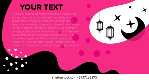 ramadan card with abstract shape background template and blank space for text
