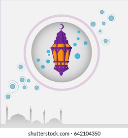ramadan card design in paper craft style