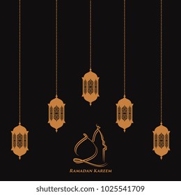 Ramadan card on black background