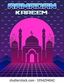 Ramadan Card, Retro Space Design 80's