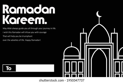 Ramadan-Karte, einfach schwarz-weiß