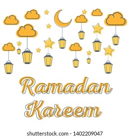 Ramadan Careem Candle Mubarak Vector Illustration Design