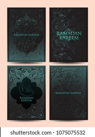 Ramadan careem greeting card wit arabic design elements. Vector illustration
