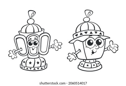 Ramadan Cartoon Lanterns Coloring Page Activity For Kids Vector Illustration