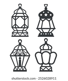 Diseño de corte por láser de Ilustración vectorial de logotipo de dibujos animados de Ramadán, Plantilla para cortar cnc, paneles decorativos de madera y papel