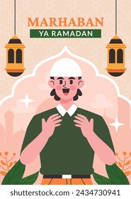 Celebración de Ramadán. Fondo de Ramadán. 10 de marzo. Plantilla de diseño de ilustración vectorial para póster, banner, flyer, tarjeta, poste, cubierta, postal. Ramadán Kareem. Ramadán Mubarak. Saludo islámico.