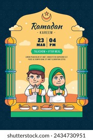 Ramadan Celebration. Ramadan background. March 10. Vector illustration design Template for Poster, Banner, Flyer, Card, Post, Cover, Postcard. Ramadan Kareem. Ramadan Mubarak. Islamic greeting.