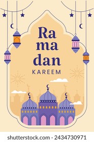 Ramadan Celebration. Ramadan background. March 10. Vector illustration design Template for Poster, Banner, Flyer, Card, Post, Cover, Postcard. Ramadan Kareem. Ramadan Mubarak. Islamic greeting.