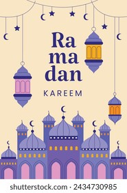 Ramadan Celebration. Ramadan background. March 10. Vector illustration design Template for Poster, Banner, Flyer, Card, Post, Cover, Postcard. Ramadan Kareem. Ramadan Mubarak. Islamic greeting.