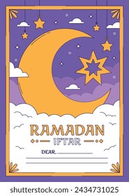 Ramadan-Feier. Ramadan-Hintergrund. 10. März. Vektor-Illustration Design-Vorlage für Poster, Banner, Flyer, Karte, Post, Cover, Postkarte. Ramadan Kareem. Ramadan Mubarak. Islamischer Gruß.