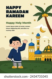 Celebración de Ramadán. Fondo de Ramadán. 10 de marzo. Plantilla de diseño de ilustración vectorial para póster, banner, flyer, tarjeta, poste, cubierta, postal. Ramadán Kareem. Ramadán Mubarak. Saludo islámico.