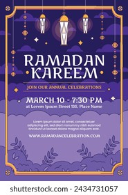 Ramadan Celebration. Ramadan background. March 10. Vector illustration design Template for Poster, Banner, Flyer, Card, Post, Cover, Postcard. Ramadan Kareem. Ramadan Mubarak. Islamic greeting.